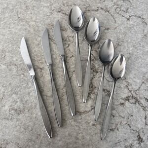 7 Vintage Ekco Eterna Corsair Custom Stainless Steel Flatware Silverware Japan